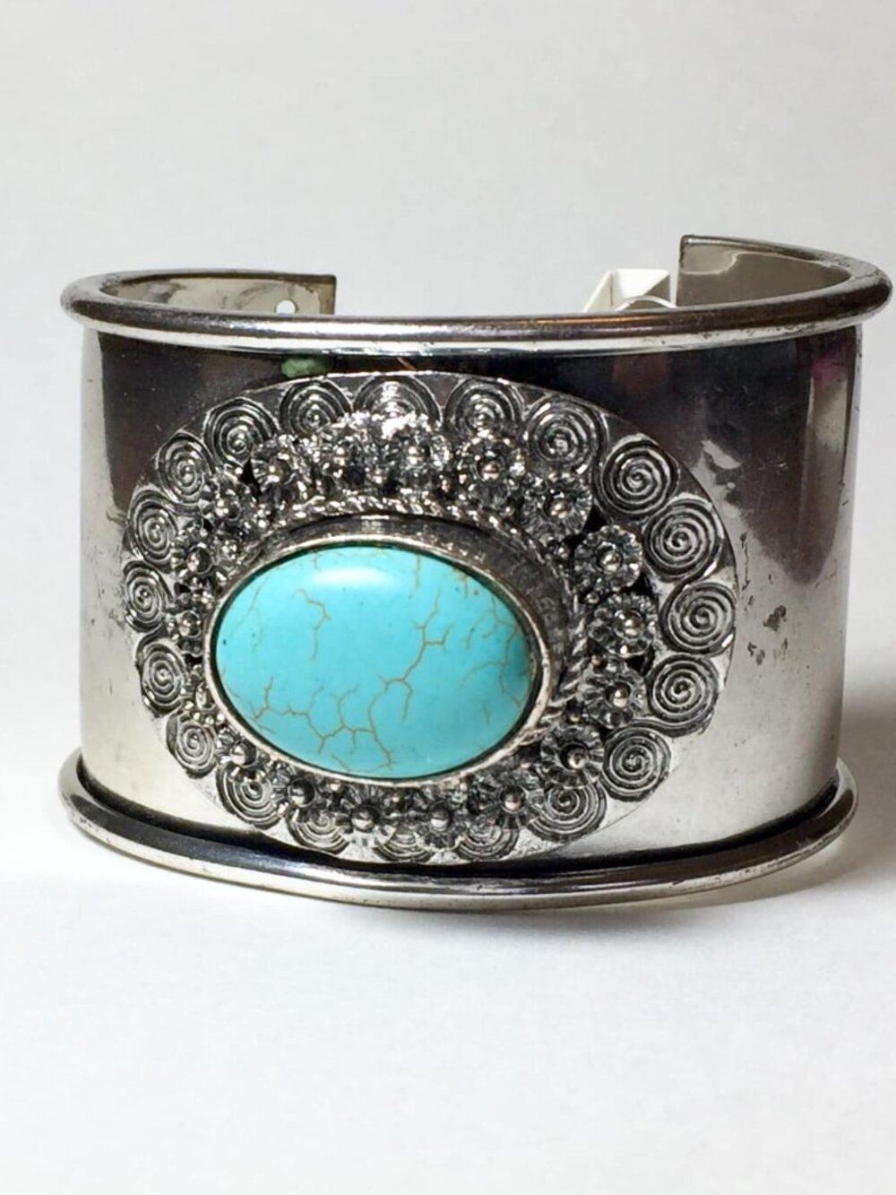Natural Turquoise Cuff Style Bracelet Isac Trading Co.